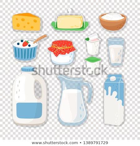 Foto stock: Yoghurt In Carton Package Isolated Cartoon Icon