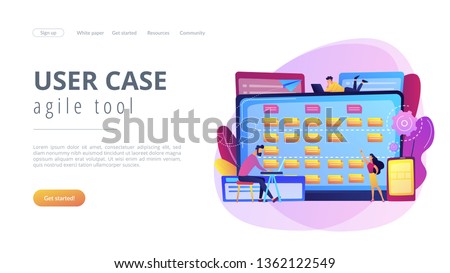 Stock fotó: Software Requirement Description Concept Landing Page