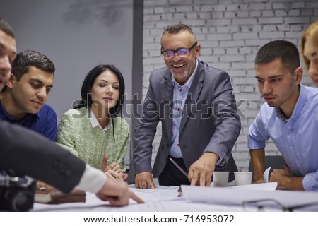 Сток-фото: Teamwork Process Business Team Managers Colleagues Discussing A