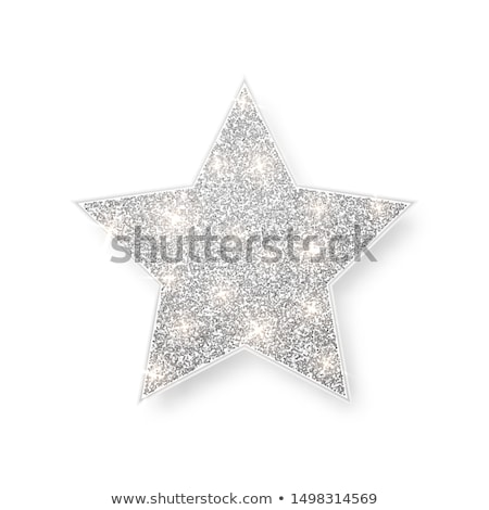 Stock photo: Silver Shiny Glitter Glowing Star With Shadow Isolated On White Background Vector Illustration