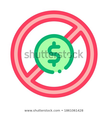 Stock photo: Dollar Banknote Ban Icon Vector Outline Illustration