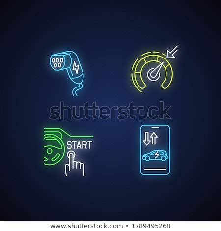 Stockfoto: Keyless Ignition Technology Rgb Color Icon