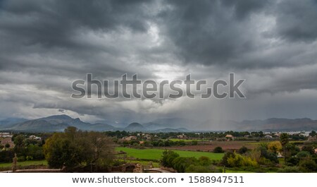 Stock foto: Town Over Hill