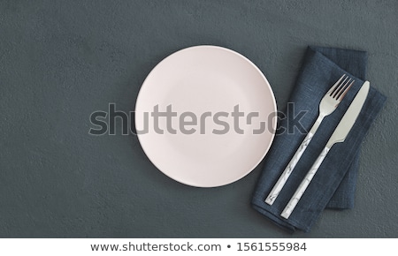 ストックフォト: Empty Copy Space Circle In Set Of Knives And Forks