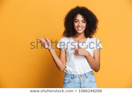 [[stock_photo]]: Attractive Ethnic Young Woman Pointing