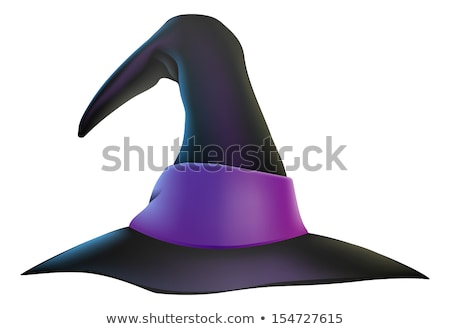 Stockfoto: Black Fabric Witch Hat For Halloween