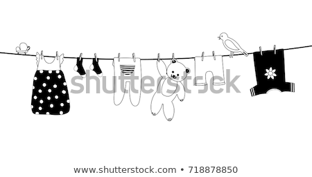 Сток-фото: Baby On Laundry Line