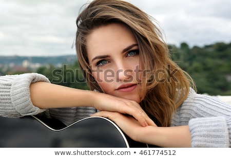 Stockfoto: Beautiful Woman With Guitar