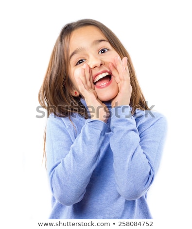 Сток-фото: Young Female Screaming Against A White Background