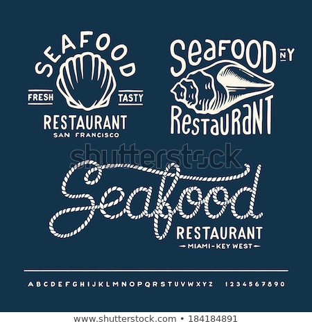 Stok fotoğraf: Vintage Seafood Restaurant Layout New York San Francisco Miami Key West