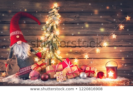 Сток-фото: Santa Claus Red Christmas Lantern