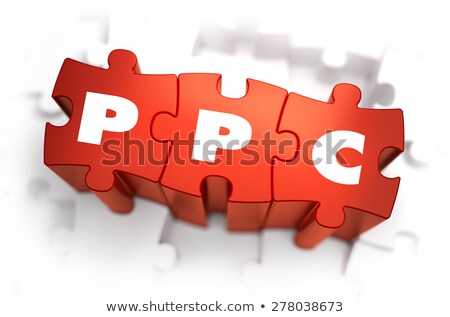 Foto stock: Ppc - White Word On Red Puzzles