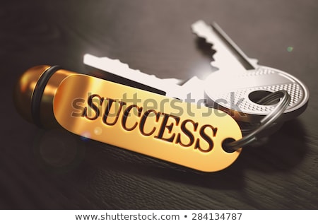 Stock fotó: Keys To Motivation Concept On Golden Keychain