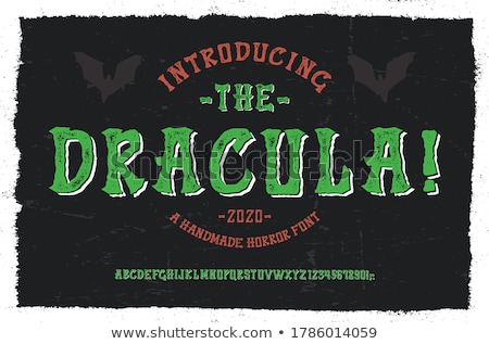 Сток-фото: Halloween Font Set And Vector Vampire Dracula
