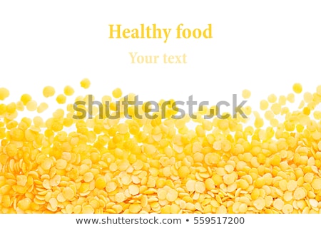 Stock fotó: Border Of Yellow Purified Lentil Closeup With Copy Space On White Background
