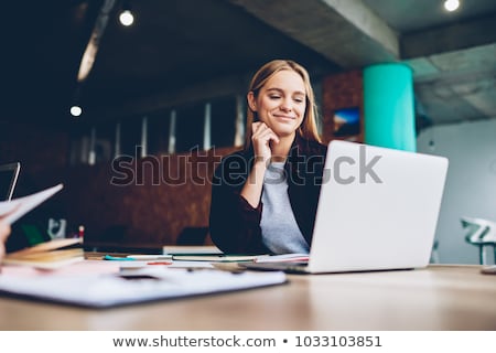 Zdjęcia stock: Creative Female Person Working On Laptop Computer In The Office