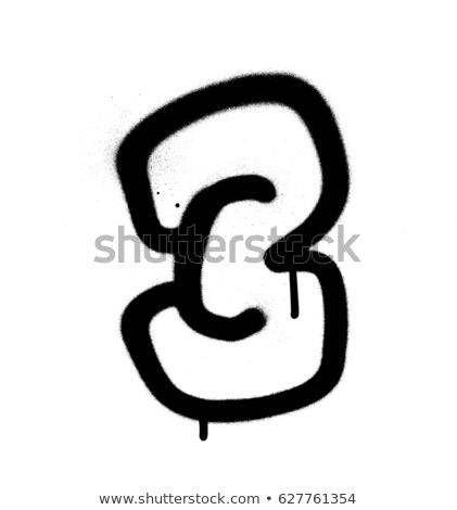 Foto d'archivio: Graffiti Bubble Font Number 3 In Black On White