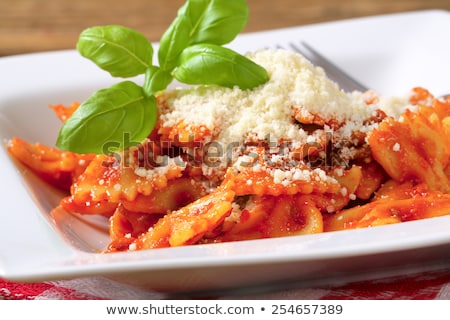 Сток-фото: Bow Tie Pasta And Tomato Passata