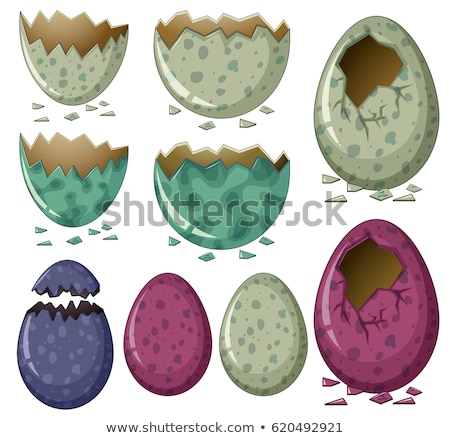 Сток-фото: Dinosaur Purple In Egg Object Vector Illustration