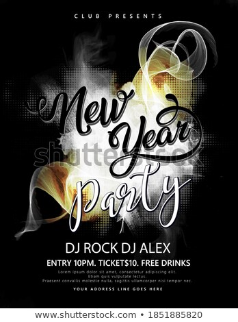 Foto stock: New Year Party Celebration Poster Template Illustration With 3d 2019 Number And Disco Ball On Shiny