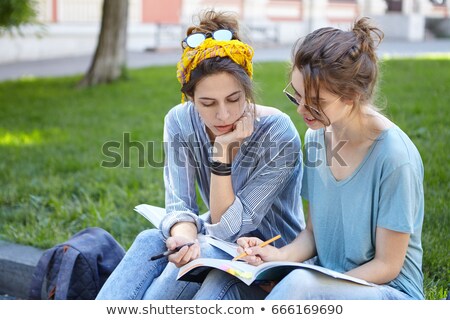 Сток-фото: Girl Studying In The Park