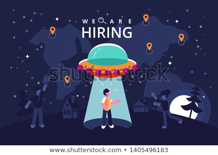 Stok fotoğraf: Vacancy Announcement - Flat Design Style Vector Illustration