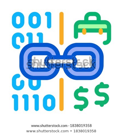 Foto stock: Linking Binary Code To Money Icon Vector Outline Illustration