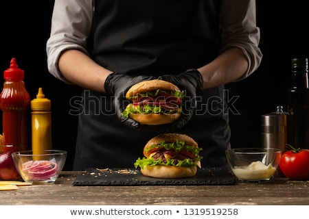 Stok fotoğraf: Making Burger