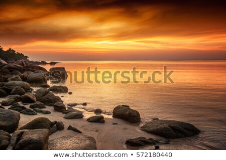 ストックフォト: Rocky Beach At Sunset