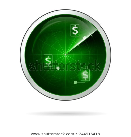 Stock fotó: Vector Illustration Of Green Locating Radar For Business