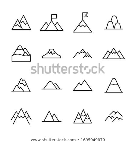 Сток-фото: Outline Mountain Icon Isolated On White Background