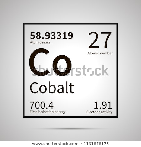 Stockfoto: Cobalt Chemical Element With First Ionization Energy Atomic Mass And Electronegativity Values Simp