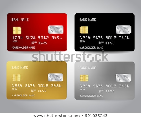 Stok fotoğraf: Credit Cards Red Vector Icon Design