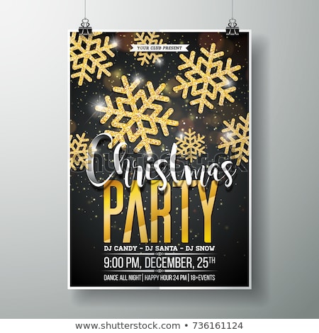 Stock photo: Shiny Christmas Party Invitation Flyer With Sparkles