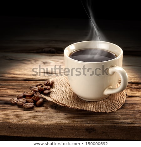 Stok fotoğraf: Coffee Cup Roasted Beans And Brown Sugar