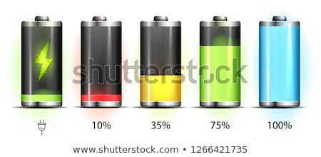 Foto stock: Realistic Discharged And Fully Charged Battery Smartphone - Vector Infographic