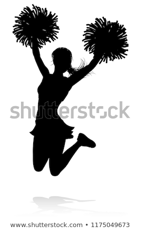 Foto stock: Cheerleader Posing With Pom Poms
