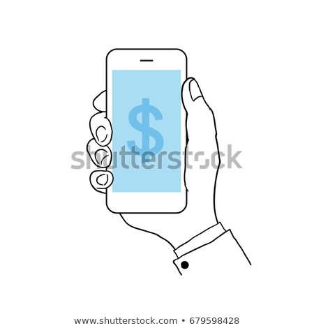 Foto d'archivio: Flat Icon Doodle Cartoon Hand Phone Tablet Vector