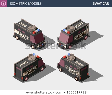 Isometric Swat Car Isometric High Quality Vector Foto d'archivio © Tashatuvango