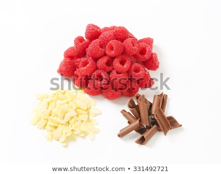 [[stock_photo]]: Fresh Raspberries Chocolate Curls And Sliced Almonds