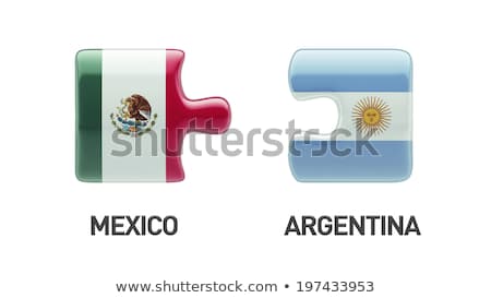 Stock photo: Argentina And Mexico Flags In Puzzle