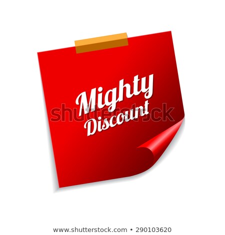 ストックフォト: Mighty Discount Red Sticky Notes Vector Icon Design