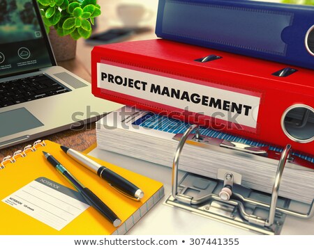 Foto stock: Red Office Folder With Inscription Productivity