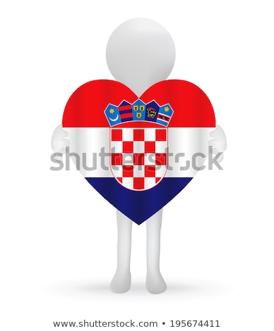 Stok fotoğraf: 3d Man Hands Holding A Croatia Flag