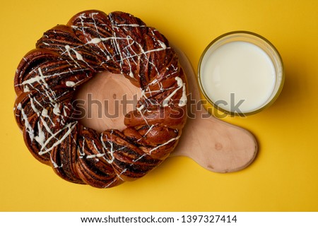 Stock fotó: Braided Roll With Poppy Seeds And Cinnamon