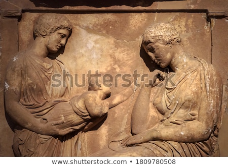 Stockfoto: Bas Relief Marble Sculpture With Babies