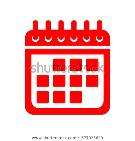 Сток-фото: Calender Sign Red Vector Icon Button