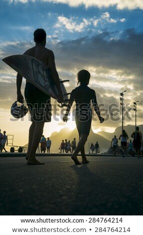 Stock photo: Father And Son On Boardwalk