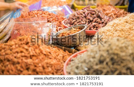 Foto stock: Selling Fish At Traditional Asian Seafood Marketplace