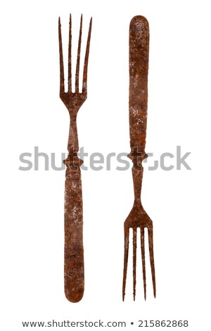 Both Sides Of An Old Rusty Fork Stockfoto © Taigi